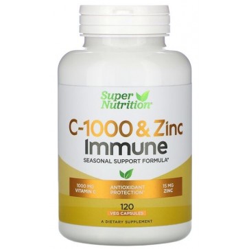 Vitamina C 1000 e Zinco Immune 120vcaps SUPER Nutrition